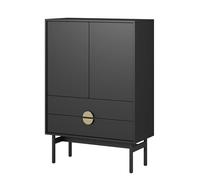 Selsey Stoon Commode de Rangement, à 2 Portes, 2 tiroirs, Hauteur : 85 cm, Noire
