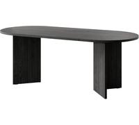 Selsey Table À Manger Ovale 90 x 204 cm 6-10 Personnes Table De Cuisine Bureau Frêne Portland Noir Ovo