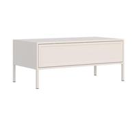Selsey Table basse 100 x 50 x 40 cm, avec tiroir, Grège, Push to Open | façade fraisée effet 3D, Push to Open sans poignée, glissières à billes GTV, pieds métalliques fins et hauts