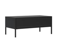 Selsey Table Basse 100 x 50 x 40 cm, avec tiroir, Noir, Push to Open | façade fraisée effet 3D, Push to Open sans poignée, glissières à billes GTV, pieds métalliques fins et hauts