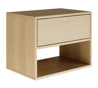 Selsey Table de Chevet à Suspendre - Chêne Lindberg Flottant - Couleur : 50 x 36 x 40 cm (l x P x H) - Table de Chevet avec tiroir en Minimaliste - Push to Open - Scandinave - Montage Mural Peu