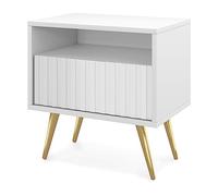 Selsey Table de Chevet Blanc Bello, 47 x 31 cm
