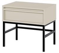 Selsey Table De Chevet Deboute Table D’Appoint avec Tiroir 50 cm Table De Nuit Cadre en Acier Beige Gris Evo