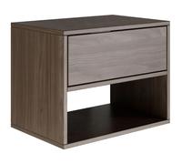 SELSEY - Table de chevet FRAMME - 50 cm - Aspect noyer