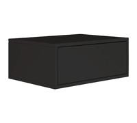Selsey Table de Nuit 50 cm Suspendue Design Minimaliste avec Tiroir Push-to-Open Finition Noir Table de Chevet Chambre Adulte Bois et Panneaux Laminés