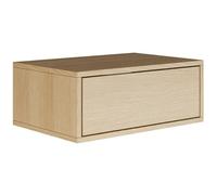 Selsey Table de Chevet Suspendue en chêne Lindberg - Couleur : 50 l x 36 P x 20,8 H cm - Table de Chevet avec tiroir - Minimaliste - Push to Open - Cadre Mural Peu encombrant