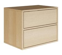 Table de chevet suspendue - avec 2 tiroirs - FRAMME -- effet bois chêne - 50 cm