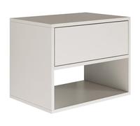 Table de chevet suspendue - avec tiroir et niche - FRAMME - blanc - 50 cm