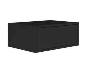 Selsey Table de Nuit 50 cm Suspendue Design Minimaliste avec Tiroir Push-to-Open Finition Noir Table de Chevet Chambre Adulte Bois et Panneaux Laminés