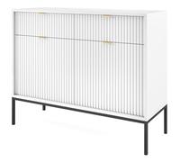 Selsey VELLORE - Commode à Deux Portes - Blanc avec Pieds Noires