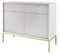 Selsey Vellore - Commode à Deux Portes - Gris avec Pieds dorés