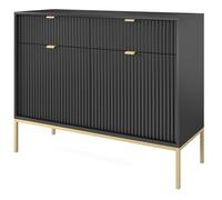 Selsey Vellore - Commode à Deux Portes - Noir avec Pieds dorés