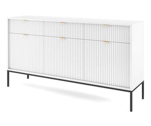 Selsey VELLORE - Commode à Trois Portes - Blanc avec Pieds Noires