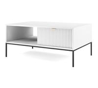 Selsey VELLORE - Table Basse - Blanc avec Pieds Noires