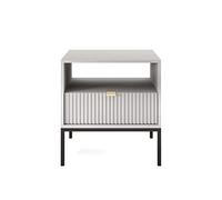 Selsey VELLORE Table de Chevet, Gris, 54 cm x 56 cm x 39 cm
