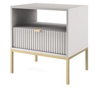 Selsey Vellore - Table de Chevet - Gris avec Pieds dorés