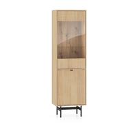 SELSEY - Vitrine 1 porte HEGGERS - 54 cm - Chêne mavelie