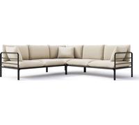 Selsey Worcully - Canapé d'angle de jardin avec housse imperméable, beige / structure noire