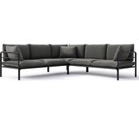 Selsey Worcully - Canapé d'angle de jardin avec housse imperméable, gris anthracite / structure noire