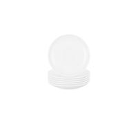 Seltmann Weiden Amina Lot de 6 soucoupes combinées, blanches, 12 cm, soucoupes rondes, avec motif en relief discret, conviennent aux tasses à expresso et à thé, passent au lave-vaisselle et au