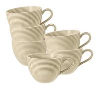 Seltmann Weiden Beat Color Glaze Lot de 6 tasses à café au lait en porcelaine Beige sable 350 ml