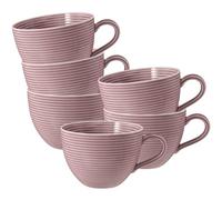 Seltmann Weiden Beat Color Glaze Lot de 6 tasses à café au lait en porcelaine Rose vieilli 350 ml