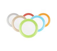 Seltmann Weiden Liberty Pure Colors Mixed Lot de 6 assiettes à pain, petites, avec bord coloré, passent au lave-vaisselle et au micro-ondes, en porcelaine, multicolores, 17,5 cm