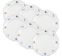 Seltmann Weiden Lot de 6 assiettes à dessert « Nostalgie Streublume », blanches, diamètre : 20 cm