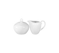Seltmann Weiden Rondo/Liane Ensemble pot à lait et sucre pour 6 personnes en porcelaine blanche classique de 230 ml et sucrier de 190 ml Passe au lave-vaisselle