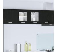 Selvicoly Armoire suspendue noire aspect chêne - 40 x 31 x 40 cm - En bois - Moderne - Cuisine - Rangement - Commode