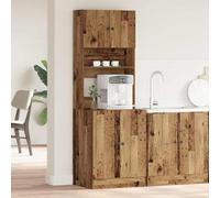 Selvicoly Buffet de cuisine en bois 60 x 50 x 180 cm avec beaucoup d'espace de rangement, 4 portes et 5 étagères pour salle à manger, garde-manger, vitrine et multi-usages, durable et facile à monter