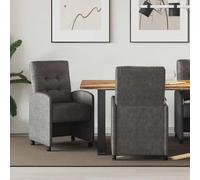 Selvicoly Lot de 2 chaises de salle à manger avec roulettes, noires, 58 x 67 x 97 cm, ergonomiques, pivotantes, rembourrées, pour cuisine, salon, avec accoudoirs, design salon moderne, cuir