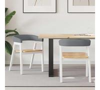 Selvicoly Lot de 2 chaises de salle à manger blanches en bois d'hévéa massif avec accoudoirs, assise ergonomique, cadre durable, design élégant avec pieds carrés, rembourrage confortable, convient