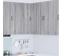 Selvicoly Lucca Armoire d'angle murale gris sonoma 57 x 57 x 100 cm avec 2 portes, construction solide en bois durable, idéale pour la cuisine, le garde-manger, le rangement, le rangement