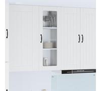 Selvicoly Lucca Armoire murale en verre Blanc 40 x 31 x 100 cm Matériau bois pour cuisine moderne, rangement, vitrine, armoire basse, armoire suspendue, design durable