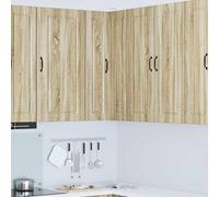 Selvicoly Porto Armoire d'angle murale en chêne Sonoma 57 x 57 x 100 cm Meuble de cuisine moderne avec 3 étagères et 2 portes pour cuisine intérieure, espace de rangement, vitrine, garde-manger