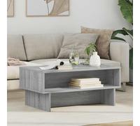 Selvicoly Table basse en bois Sonoma gris - 80 x 46 x 35 cm - Avec étagère de rangement - Table de salon - Table d'appoint - Table de canapé pour rangement et décoration
