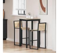 Selvicoly Table mange-debout carrée en bois 60 x 60 x 105 cm avec cadre en métal noir, table à manger stable pour cuisine et salle à manger, facile à nettoyer, peu encombrante, polyvalente