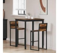 Selvicoly Table mange-debout carrée en bois avec structure en métal, 80 x 80 x 105 cm, table de cuisine et de salle à manger stable pour salon et salle à manger