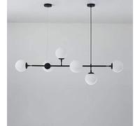 SEMANHUA Lustre Moderne à 6 lumières E27, Lustre Moderne en Boule de Verre d'europe du Nord for Salon, Salle à Manger, décoration Artistique, Restaurant, Lampe à Suspension Noire (Color : Black Body