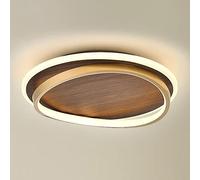 SEMANHUA Plafonnier Nordique en Noyer Chinois - Ultra-Mince Luminaire Rond Moderne pour Balcon, Couloir, Chambre et Salon (D: 47CM)