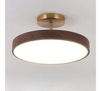SEMANHUA Plafonnier Rond d'intérieur Plafonnier LED Nordique Plafonnier encastré Plafonniers en Bois Ultra Fins Salon Éclairage de Plafond de Chambre d'enfant (Couleur: Couleur Noyer) (Color : Warm L