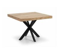 SEMARANG - Table de repas carrée 90 cm en manguier massif et métal noir