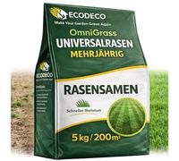 Semences de Gazon Universel 5 kg pour 200 m² | Graines de Gazon d'ombre avec 50 % de ray-grass - Régénération Rapide pour Gazon Sec, Sport et Jeux