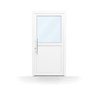Semi vitrée porte d entrée vitrée, 1/2 verre / panneau, double vitrage, PVC, blanc, 760x1885 mm, modèle Muret