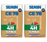 Semin A00640 CE 78 Rapide, Enduit pour Réaliser les Joints de Plaques de Plâtre, Temps de Prise 4 Heures, Intérieur, Sac de 25 kg (Lot de 2)