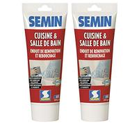Semin A04757 Enduit de Rebouchage et Rénovation Spécial Cuisine et Salle de Bains, Adapté aux Pièces Humides, Tube de 330 g (Lot de 2)