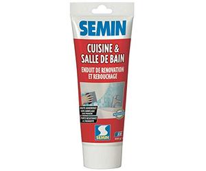 Semin A04757 Enduit de Rebouchage et Rénovation Spécial Cuisine et Salle de Bains, Adapté aux Pièces Humides, Tube de 330 g