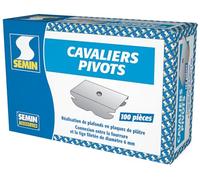 SEMIN Cavaliers Pivots - Bride de Fourrure pour Faux Plafond - Boîte de 100 Pièces - Acier Galvanisé Haute Résistance - Compatible Fourrures 45 & 47 - Fixation Tige Filetée Placo