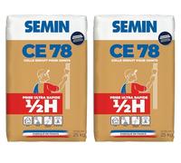 SEMIN CE 78 1/2H - Enduit pour Joints de Plaques de Plâtre BA13, Prise Ultra Rapide 2 Heures, Faible Retrait, Finition Soignée, Lot de 2 sacs 25 kg